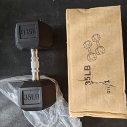 Brand New 35lb Rubber Hex Dumbbells 