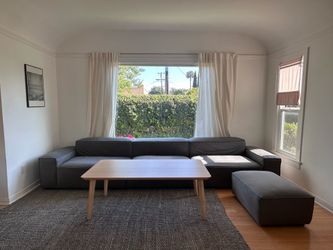 Valyou Loftz Modular Sofa with Ottoman – Dark Gray Vegan Leather