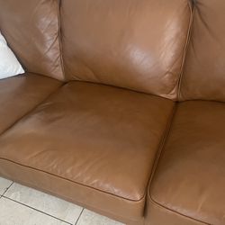 Genuine Leather Sofa With Coffee Table