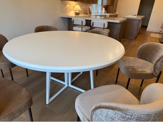 Serena & Lily 60” round wood dining table paid $4k