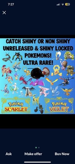 Selling Shiny Unreleased Pokémon(Any Shiny Pokémon You Want)  