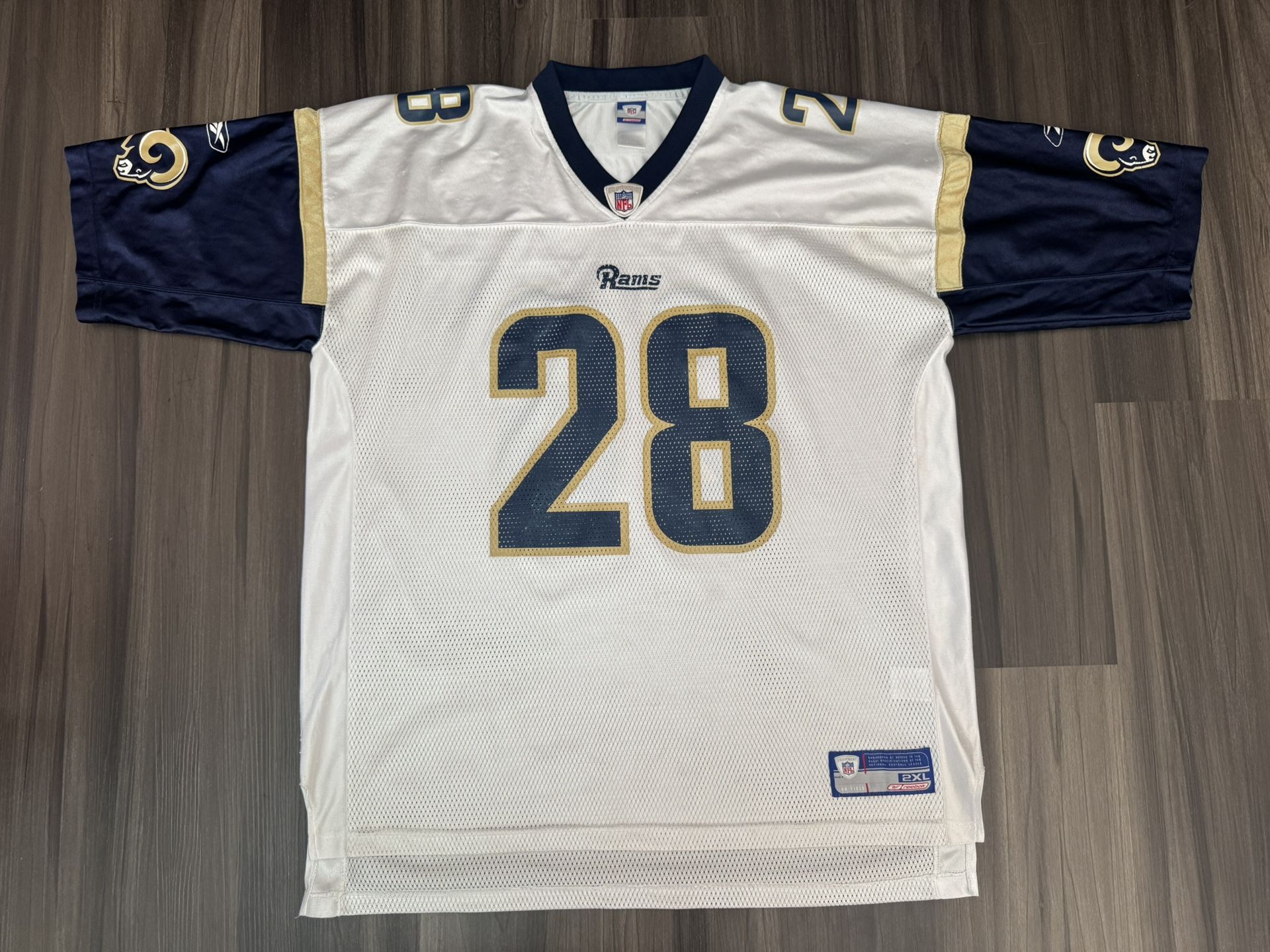 Reebok St. Louis Rams Marshall Faulk #28 Away Jersey Men's 2XL/XXL