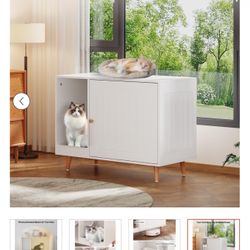 ZERDER Cat Litter Box Enclosure (color; Black)
