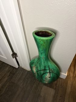 Beautifully Unique Vase with Hand Painted Art