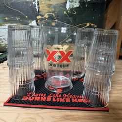 🚨🚨🚨DOS IS  EQUIS PITCHER 12 Glass Cups