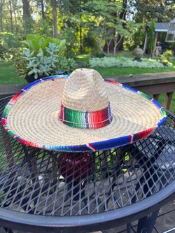 Colorful Woven Straw Sombrero – 20 Inches
