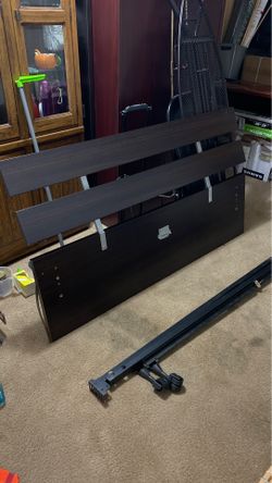 Queen bed frame with rails