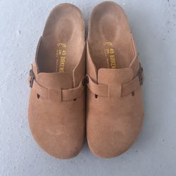 Men's Birkenstock Boston Soft Footbed Clogs Taupe Size 45