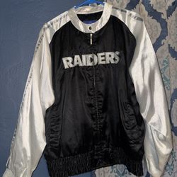 Women’s Reebok LV Raiders Vintage Satin Bomber Jacket 