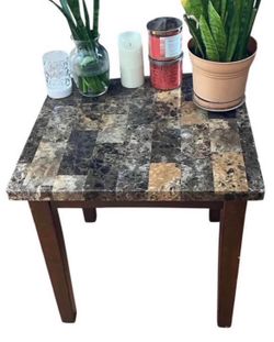 Gorgeous  Faux Marble Square Side/End Table