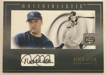 Derek Jeter 2003 Fleer Materialistic Auto Over Size Card