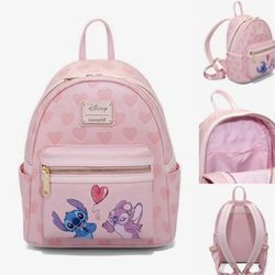 Loungefly Limited Edition Disney Stitch & Angel Hearts Mini Backpack 