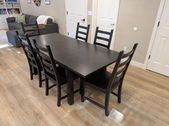 IKEA Dining Table (extendable) + 6 Chairs