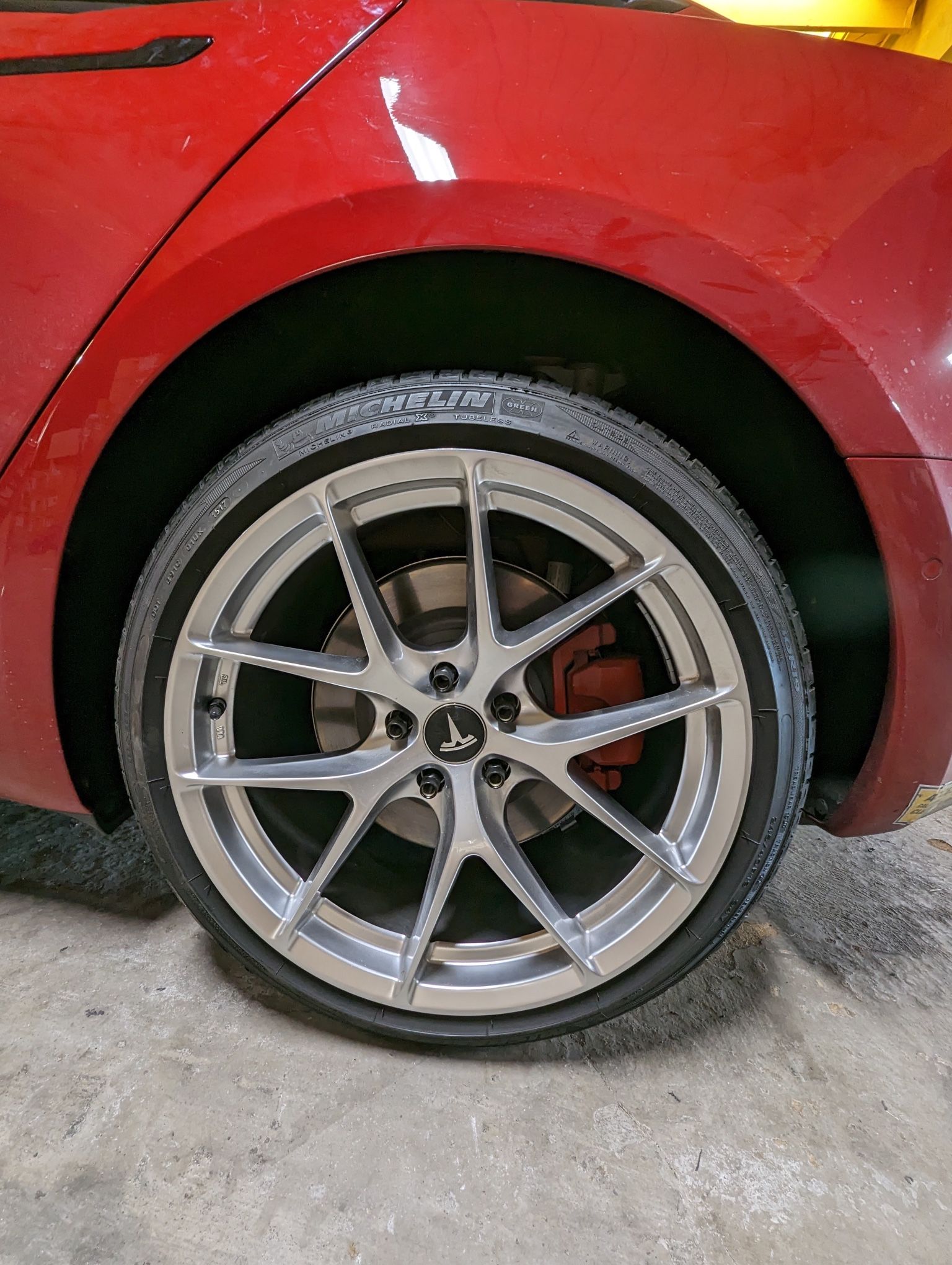 19 INCH ESR RF2 WHEELS NON STAGGERED 19x9.5 WITH USED CONTINENTAL TIRES