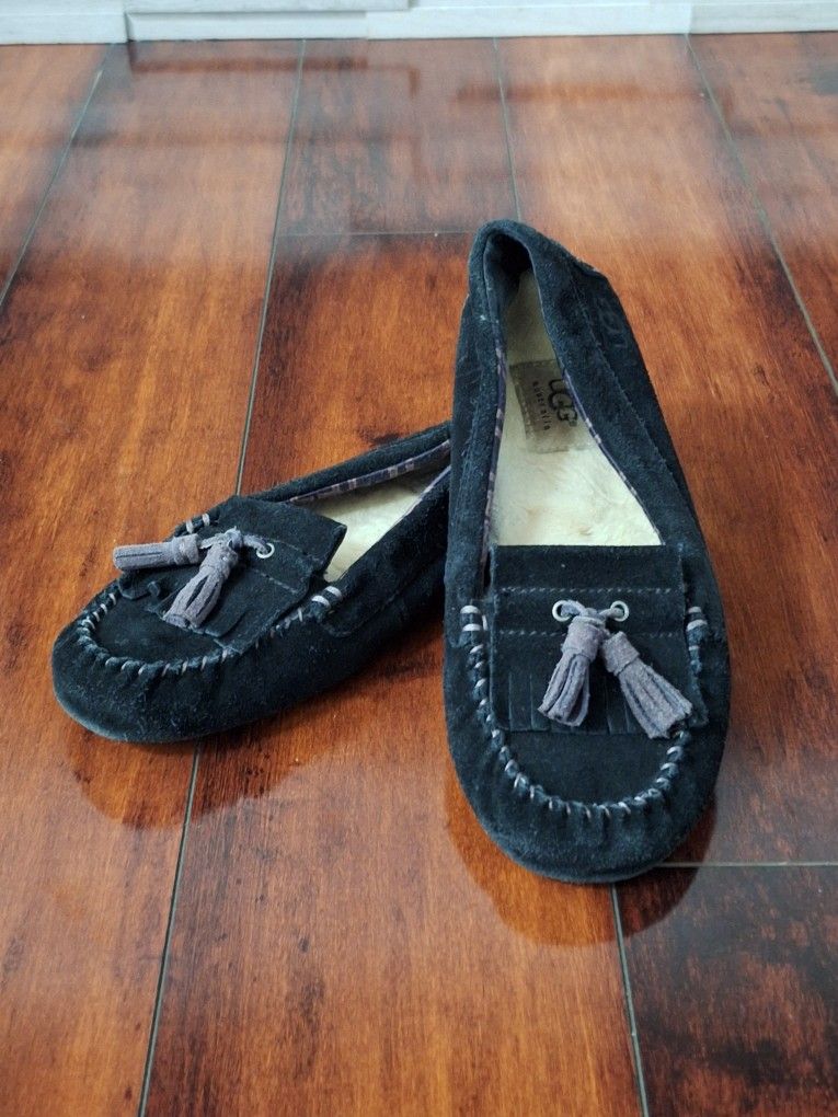 Ugg W Lizzy Moccasins Slippers Size 7 Black