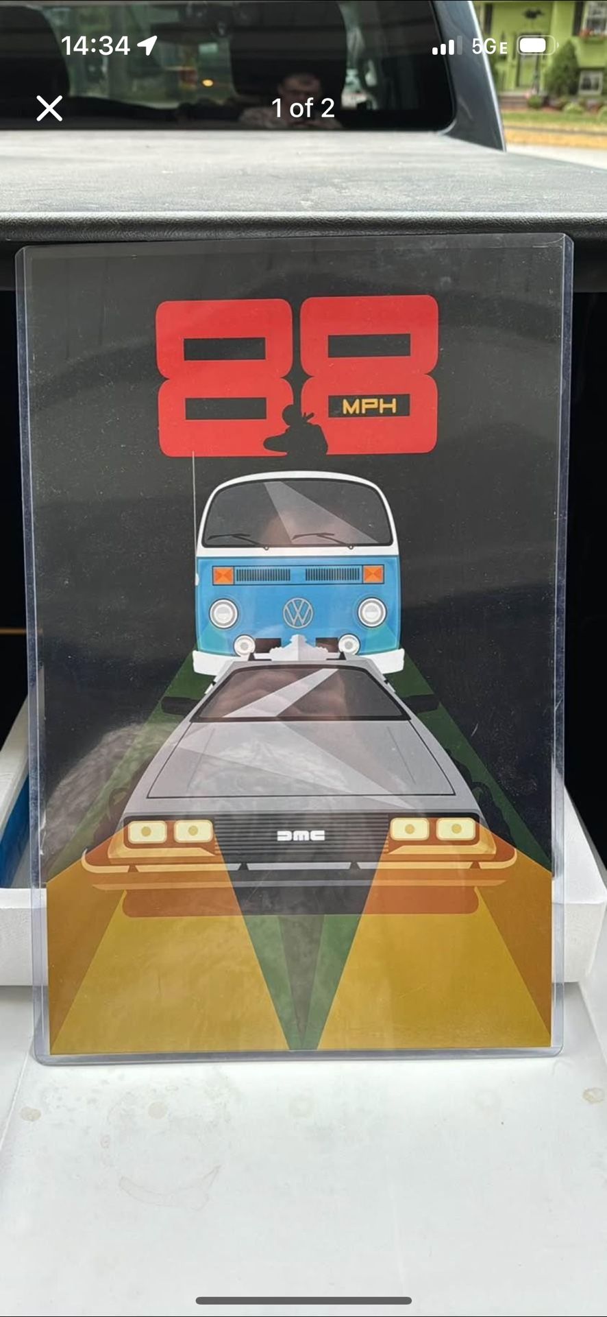 Back to the Future Delorean 88 MPH Art Print 11x17” Poster Autograph Opportunity Signed by the artist