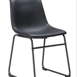 Set Of 4 New In The Bix Zuo Dining Chairs Black Leahter