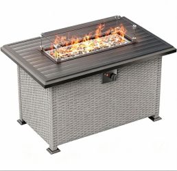 43" Propane Gas Fire Pit Table，no burner. Glasses included. Brand new in box.