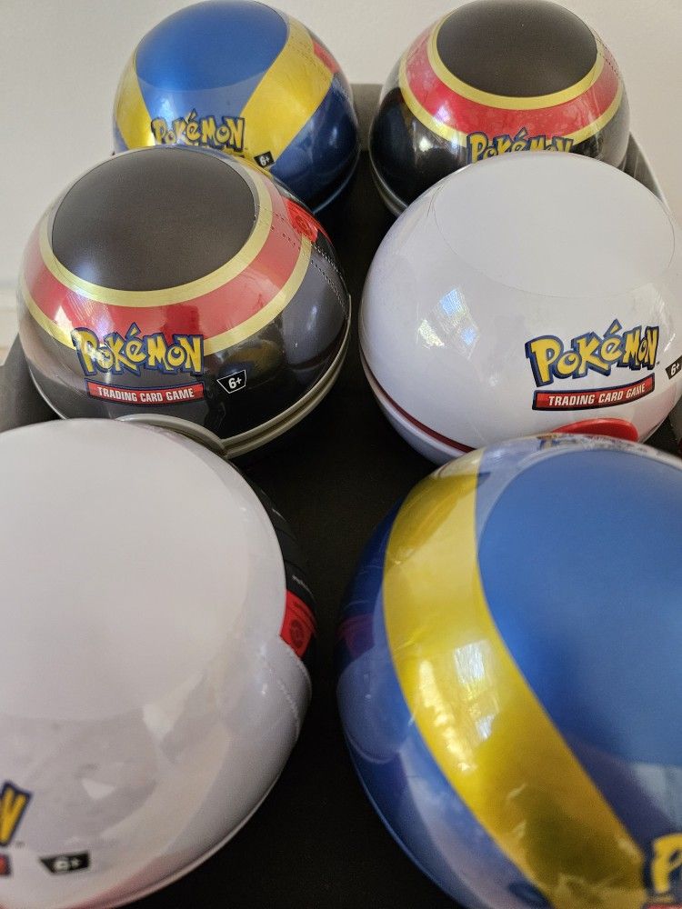 Pokémon TCG PokeBall Tin A24 - 3 booster packs
& 1 Pokémon coin - Lot Of 6 (18 Packs Total)