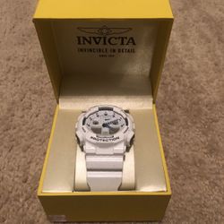 Invicta White And Silver Watch