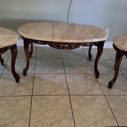 Marble Top Coffee and End Tables Set