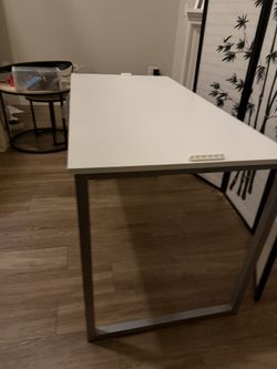 $35 white desk Metal legs ,table It Is at Westwood