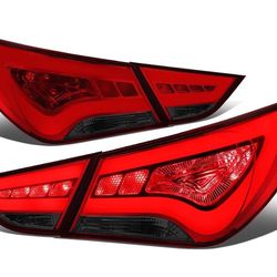 3D LED Bar Taillights Red Smoked calaveras micas luces traseras 11-14 Hyundai Sonata 