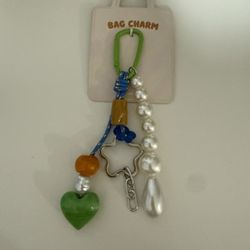 ANTHROPOLOGIE Carabiner Icon Bag Charm - Green