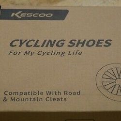 KESCOO Cycling Shoes Compatible with pelaton Indoor Road Bike  BLUE SIZE M 9.5 . NEW 
