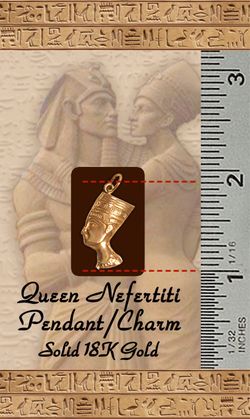 Solid 18K Gold Queen Nefertiti Pendant