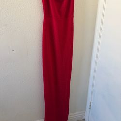 Windsor L Floor Length Red Glitter Dress
