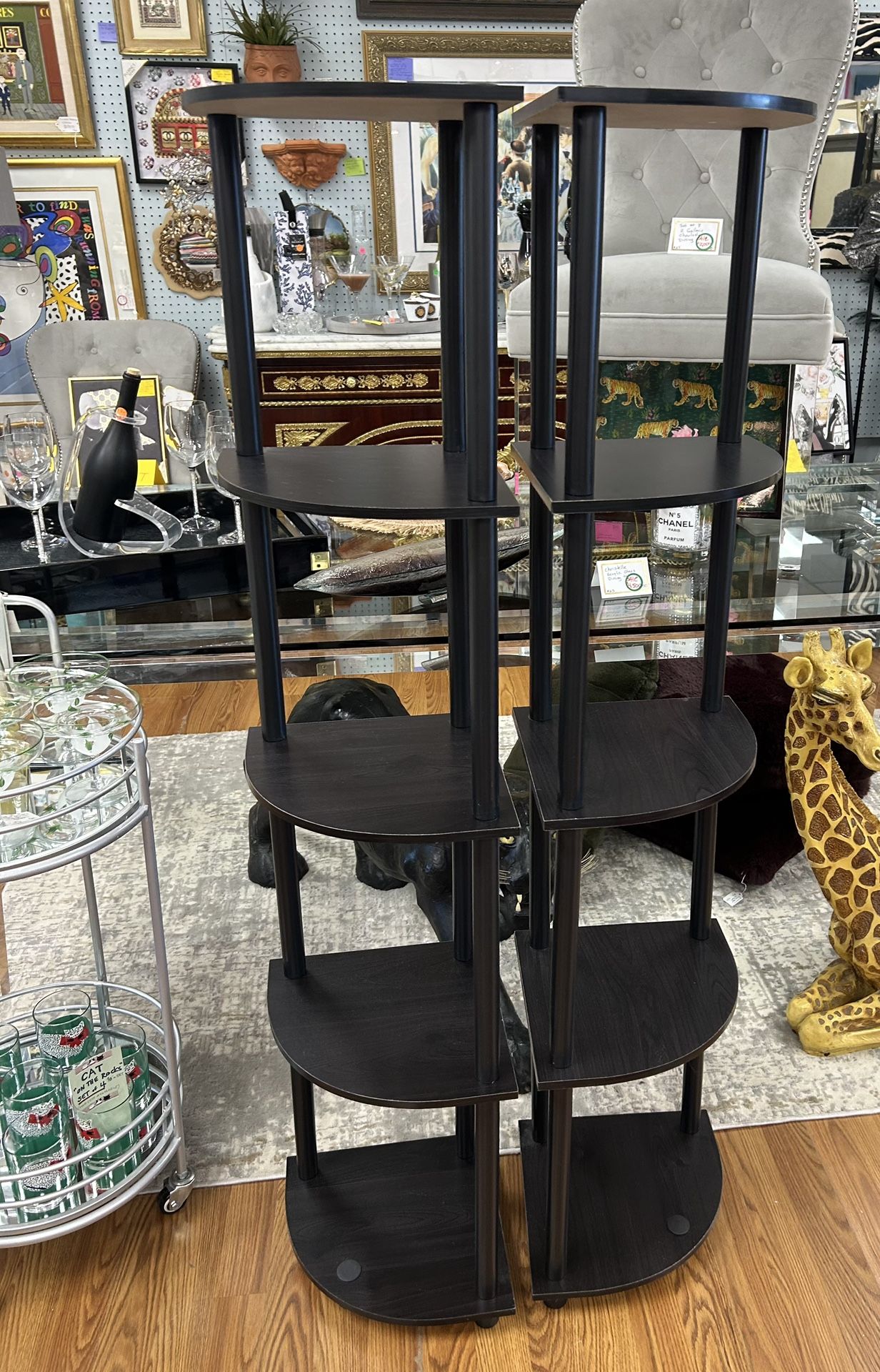 Black 5 tier corner shelf 57” tall