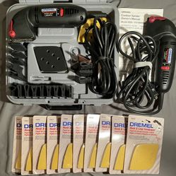 DREMEL 6000 Contour Variable Speed SANDER KIT, EXTRA: 10 - 5 Packs of Hook & Loop Detail Sanding Pads & Sander For Parts Only