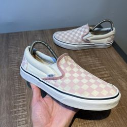 Vans Classic Slip On Checkerboard Zephyr Pink Womens US 8.5 Shoes