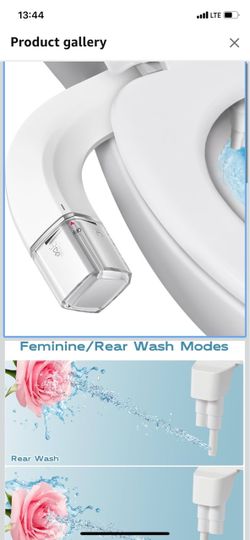Ultra-Slim Bidet Dual Mode Bidet Attachment for Toilet, Bidet Toilet Seat Attachment with Pressure Controls(Feminine/Posterior Wash),Easy to install D