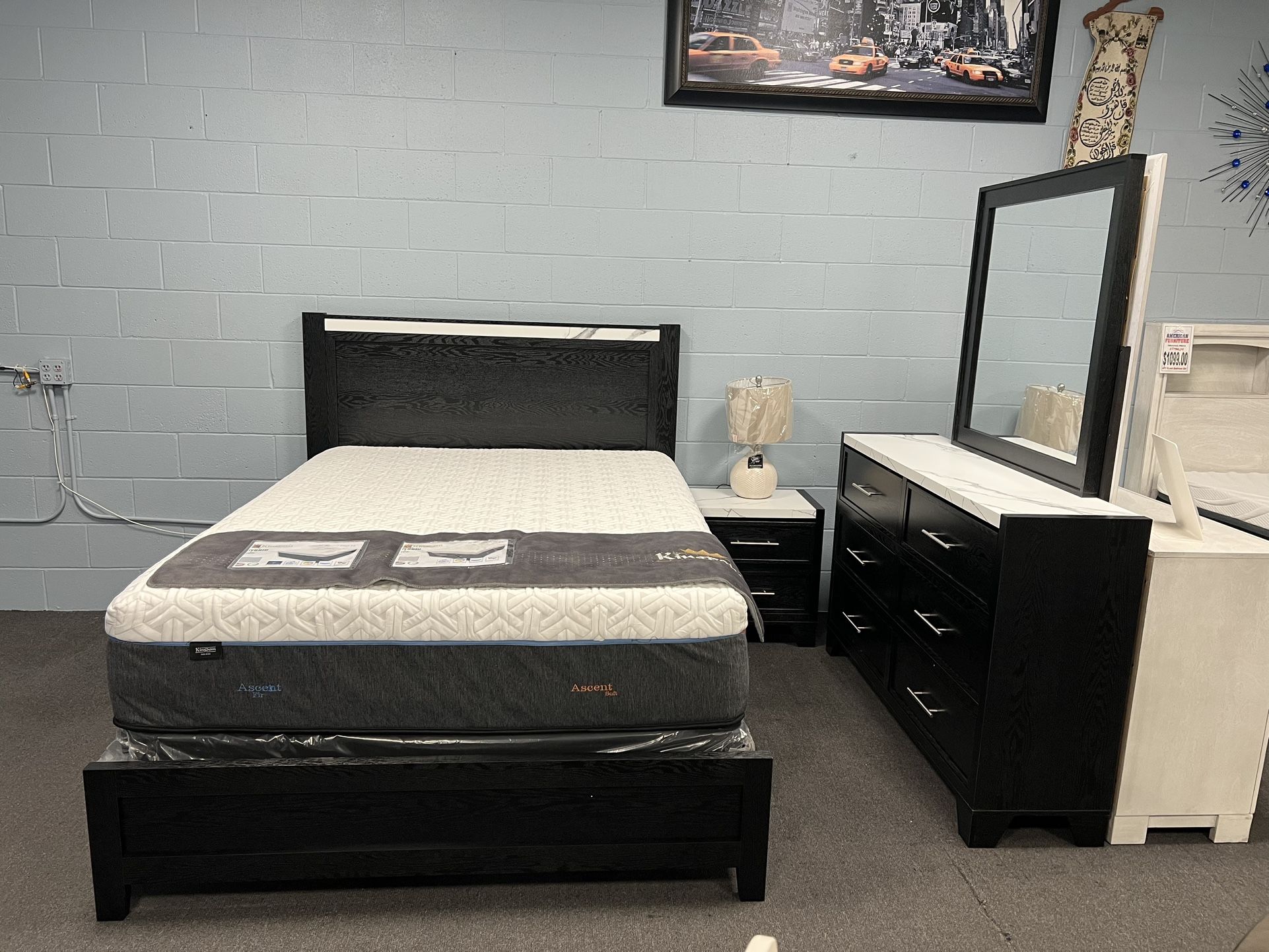 4PC Black Queen Bedroom Set 🔥SALE🔥