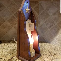 custom made wooden Candle(electric)Holder 17"H x 6"W x 4.5"D Hang on wall/display on shelf. 