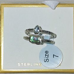 NWB Annika Witt Sterling Silver 2 Ring Set. Size 7