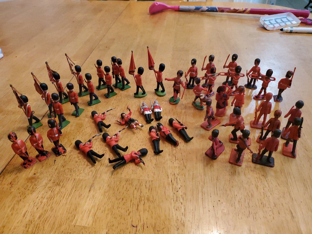 Old British toy soldiers