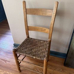 Antique Wood Chair Zoar Shaker Country Farmhouse, Primitive Kitchen Chair