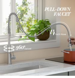 pull-down tall commercial modern kitchen faucet new 