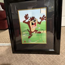 Tasmanian Devil Golf Framed Print