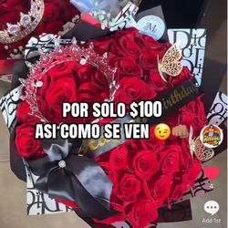 ramo de 50 rosas premium por $100