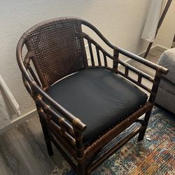 Boho Cane Wooden Armchair