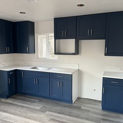 Blue Shaker Kitchen Cabinets