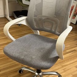 Gray office chair with lumbar support 