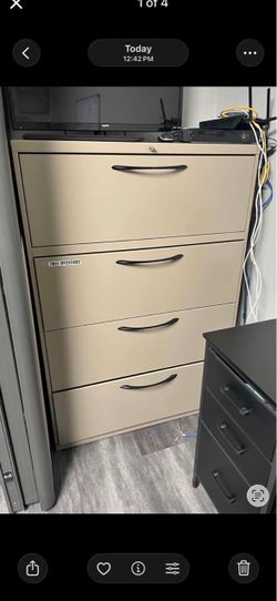 4-Drawer Lateral Filing Cabinet WITH KEY (52"x36"x18")