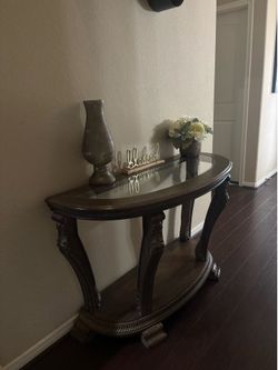 Charmond Signature Design by Ashley Brown SofaConsole Table