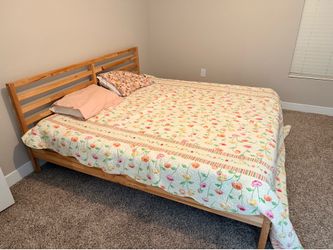 King Bed Frame, Mattress and Bedding