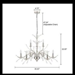 Silver Crystal chandelier (New)